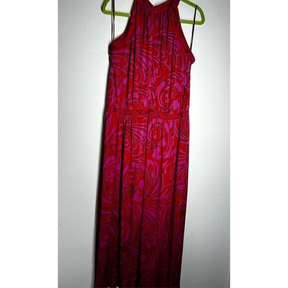 MICHAEL KORS Cynthia Paisley Halter Maxi Dress Radiant Pink Size 1X - Picture 8 of 16